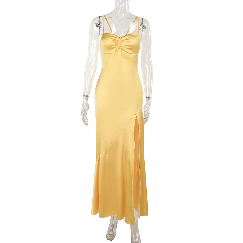 Autumn Socialite Camisole Dress Split Slimming Maxi Dress for Women
