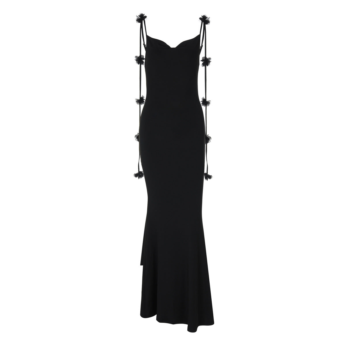 Summer Women Sexy Backless Floral Decoration Formal Dress Sling Dress