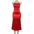 Fall Type Hip Socialite Elegant Sexy Slim Fit Dress Tube Top Dress Women