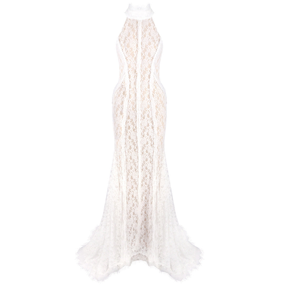 Chinese Retro Morning Gowns Bridal Wedding Toast Dress White Dress Cheongsam Slim Fit Evening Dress