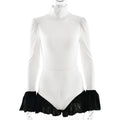 Women Clothing Autumn Winter Bell Sleeve Sexy Stitching Sexy Slim Jumpsuit