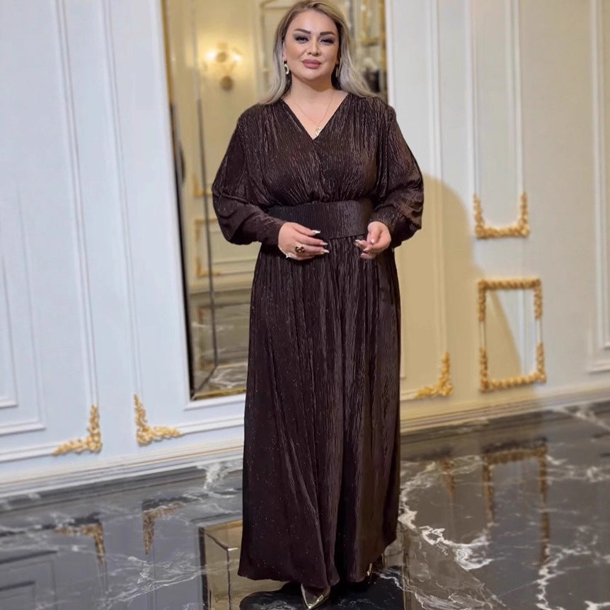 Women Clothing Design Loose Long Solid Color Dress