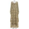 Retro Mori Green Dress Slimming Batwing Sleeves Sun Protection Cardigan Cinched Slimming Maxi Dress Two Piece Sets
