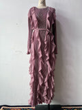 Ruffled Pleated Dress Elegant Women Ribbon Dress