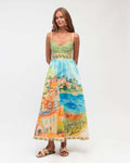 Dress Graffiti Positioning Printing Beach Vacation Large Swing Dress