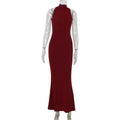Arrival Sexy Party Red Carpet Dress Elegant Halter Sheath Fishtail Dress