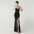 Boning Corset Waist Tube Top Heart Collar Hollow Out Cutout out Strap Cocktail Wedding Red Carpet Evening Dress