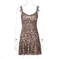 Women Clothing Summer Slim Fit Sexy Slip Dress Wooden Ear Printed Sheath Dress