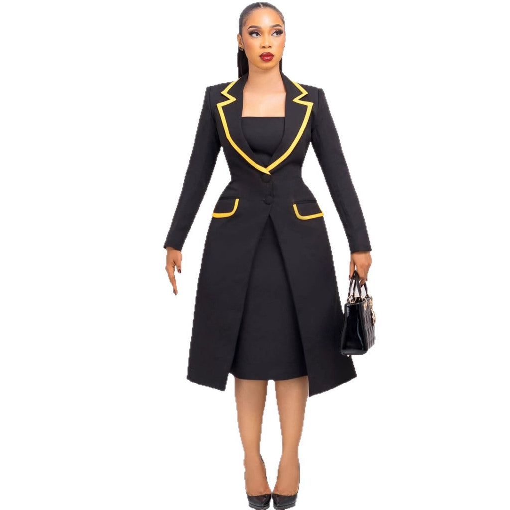 Elegant Office Fitted Waist Turn down Collar Stretch Blazers Vest Two Piece Sets