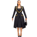 Elegant Office Fitted Waist Turn down Collar Stretch Blazers Vest Two Piece Sets