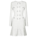 Spring Autumn Fashionable Knitted round Neck Woolen Slim Fit Slimming Long Sleeves Dress Women