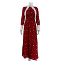 Spring Autumn French Design Printed Satin Dress Women Clothing Elegant Waist Tight Dress