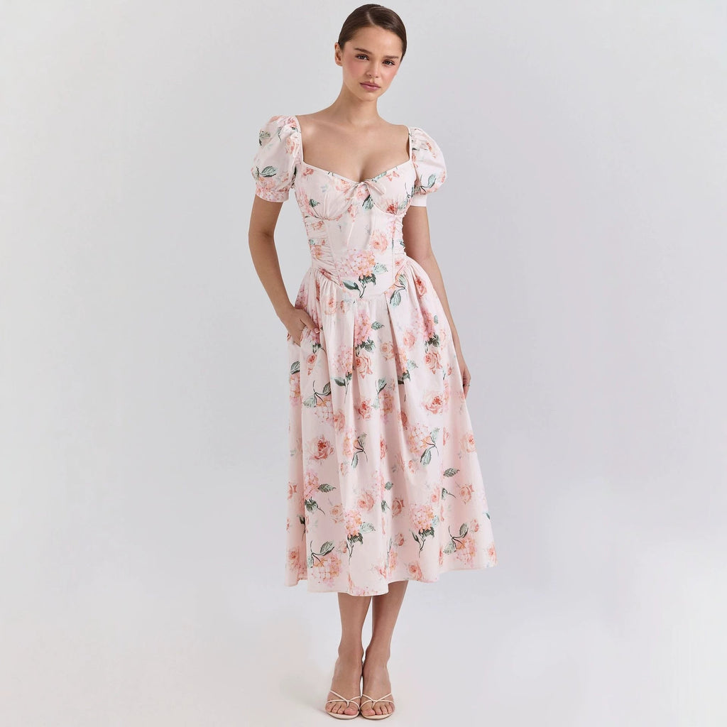 Spring Summer Dress Artistic French Fresh Printing Women Wear