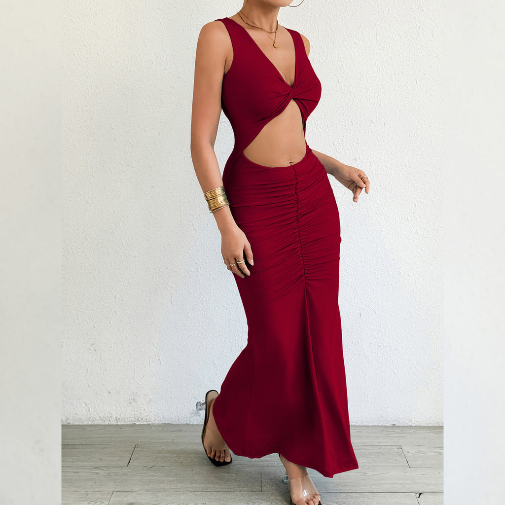Autumn Winter Women Maxi Dress Slim Fishtail Sheath Sexy Dress