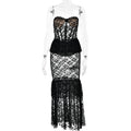 Autumn Winter Lace See through Tube Top Fishtail Dress Sexy Tight Sexy Night Club Long Dress