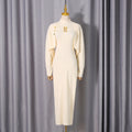 Spring Sexy Wind Waist Slimming Half Turtleneck Pullover Dress Two Piece Sets Women