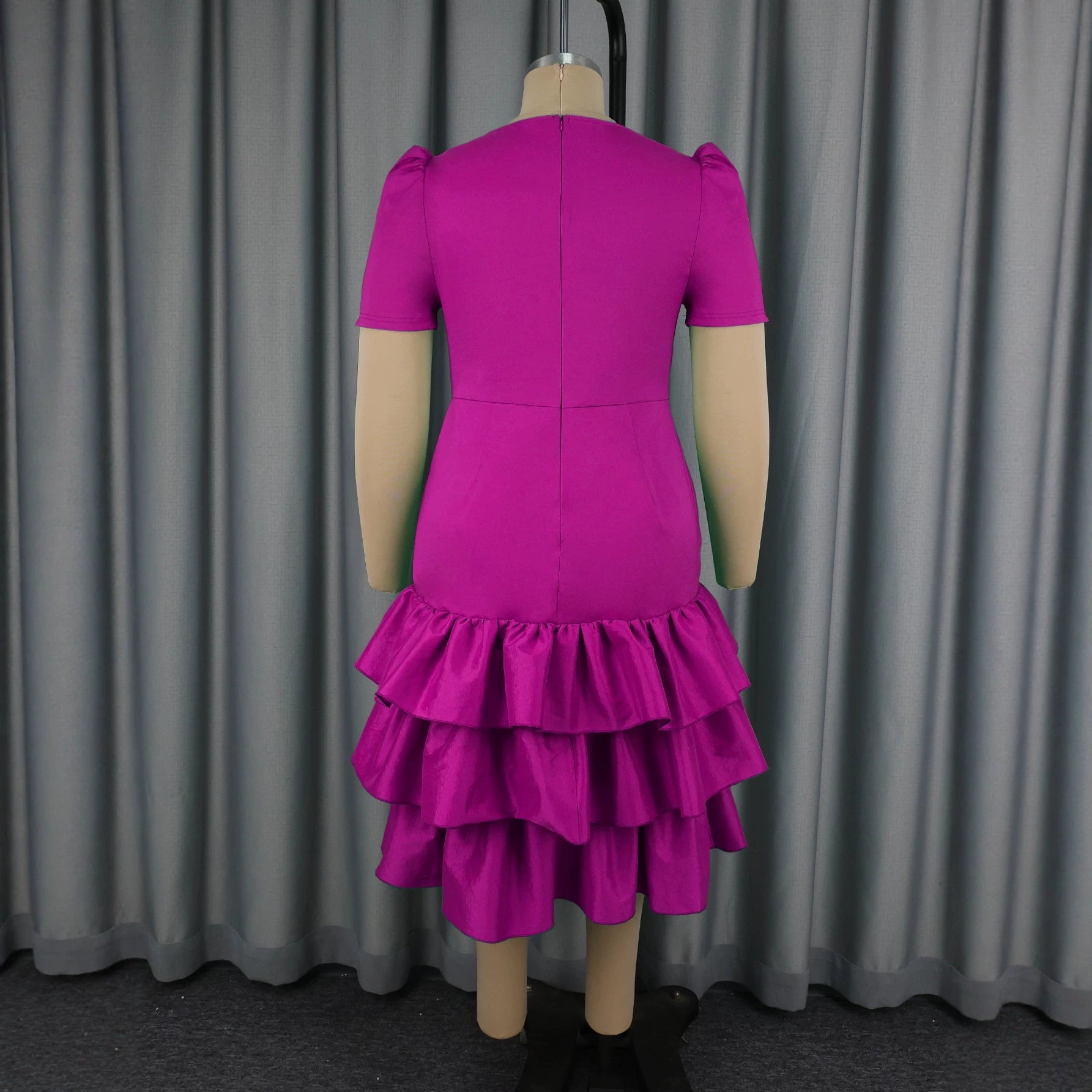 Summer Waist Controlled Elegant Dress Solid Color Square Collar Slim Fit Sheath Dress