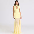 Sexy Cutout Tube Top Cinched Waist See-through Fishtail Dress Women Dress