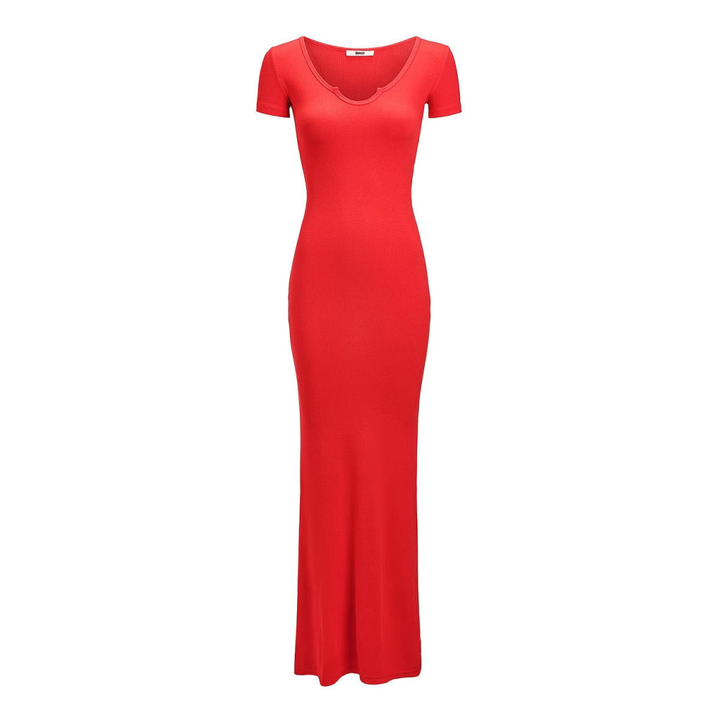 Spring Summer V neck Sexy Slim Fit Slimming Modal Dress Beach Mop Dress
