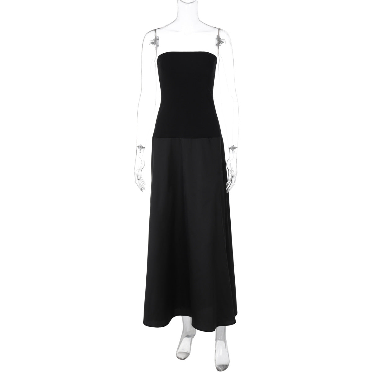 Women Clothing Spring Summer Sexy Tube Top Dress Slim Fitting Patchwork Dress