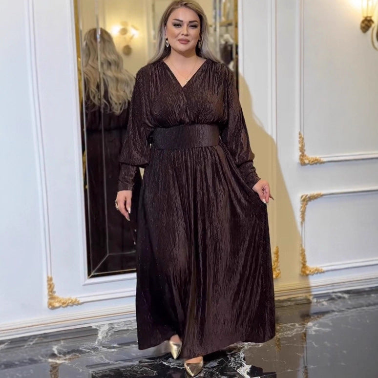 Women Clothing Design Loose Long Solid Color Dress
