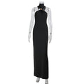 Socialite Sexy Tube Top Halter Backless Solid Color Elegant Slim Fit Dress Mop Dress for Women
