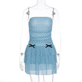 Summer Women Clothing Sexy Polka Dot Bandeau Slim Fit Ruffled Sheath Dress