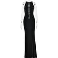 Elegant Hollow Out Cutout out Ladies Dress Sexy Sleeveless Metal Hardware Embellished Slim Fit Fishtail