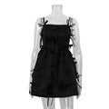 Sexy Backless off Neck Sleeveless Suspender Stitching Design Bow A line Dress Women