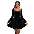 Tube Top Dress Autumn Women High End Slim Waist Sexy Party Dress Velvet