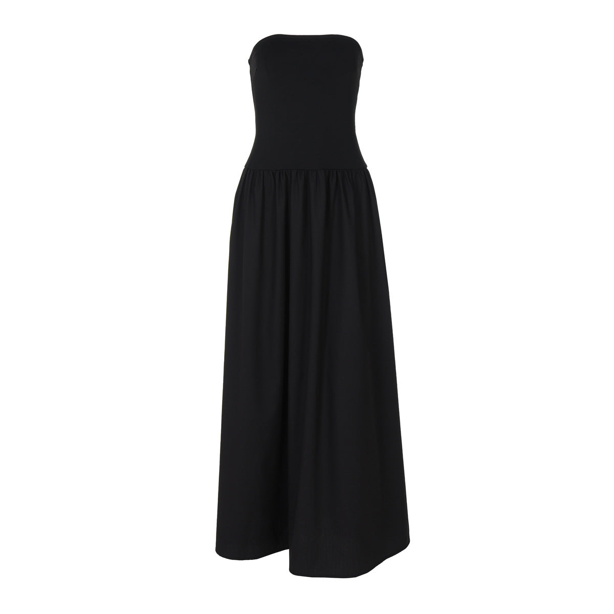 Sexy off Neck Street Loose Long Elegant Tube Top Solid Color Dress for Women