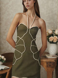 Summer Halterneck with Suspenders A line Dress Elegant Graceful Seaside Dress