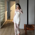 Spring Arrival Women Elegant Long Sleeve Tulle Dress Double Layer Design White Moonlight Dress