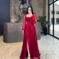 Lace Waist Controlled Long Sleeves Dress Elegant Dress