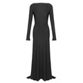 Autumn Winter Women Clothing Sexy Socialite Dress Backless Ribbon Cocktail Dress
