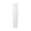Women lothing Summer Sexy Wrapped Chest Slim Side Slit Long Solid Color Dress