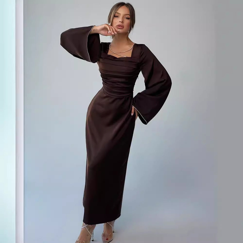 Spring Summer Women Chain Long Evening Dress
