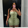 Autumn Winter Women Personalized Snake Pattern Printed Sexy Tube Top Backless Sheath Sexy Dress