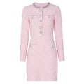 Spring Autumn Classic Knitted Net Red Popular Slim Fit Slimming Rhinestone Dress