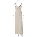Women Clothing Summer Fashionable Elegant Sexy V neck Midi Strap Dress