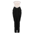 Sexy Women Lace Bead Strapless Dress High Elastic Split Long Dress