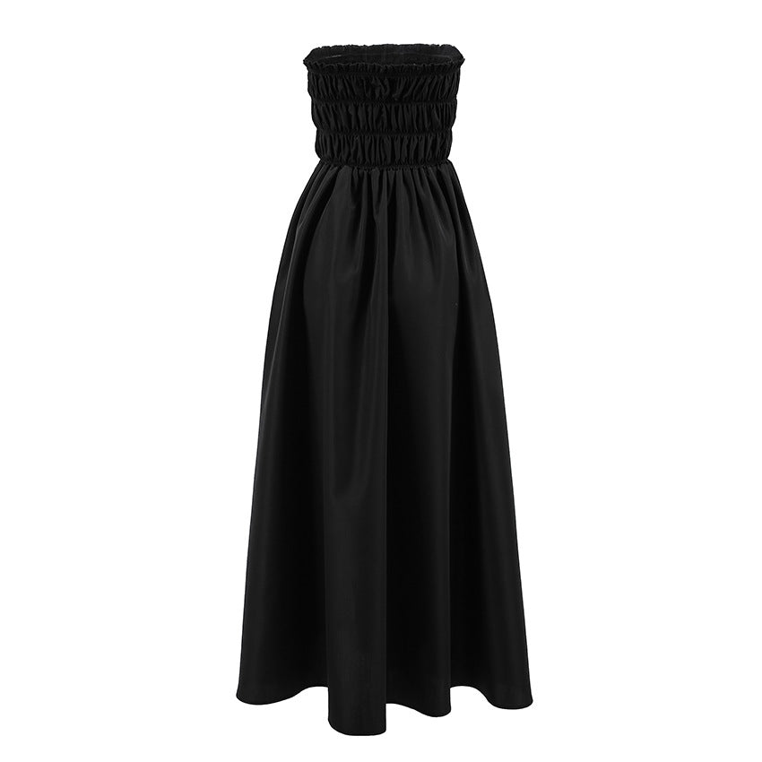 Summer Sexy Sleeveless Tube Top Elegant Slim Fit Dress High Sense Seaside Vacation Black Dress Women
