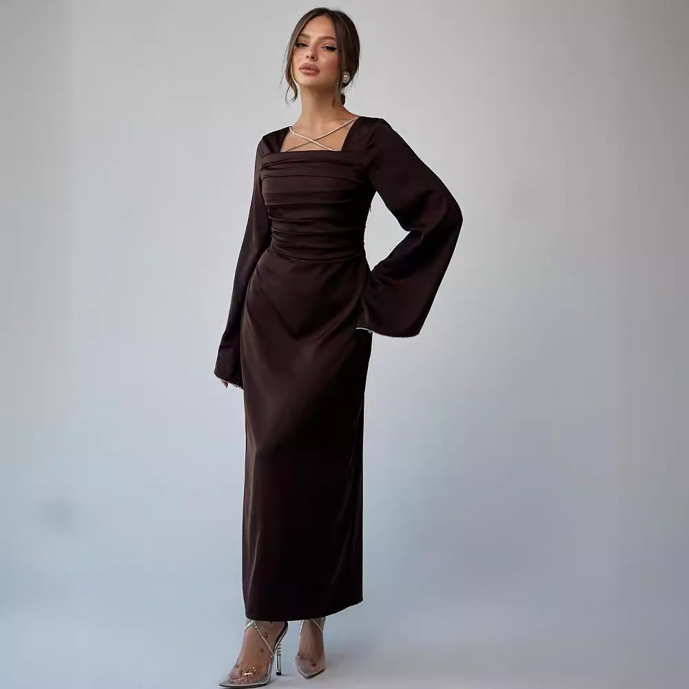 Spring Summer Women Chain Long Evening Dress