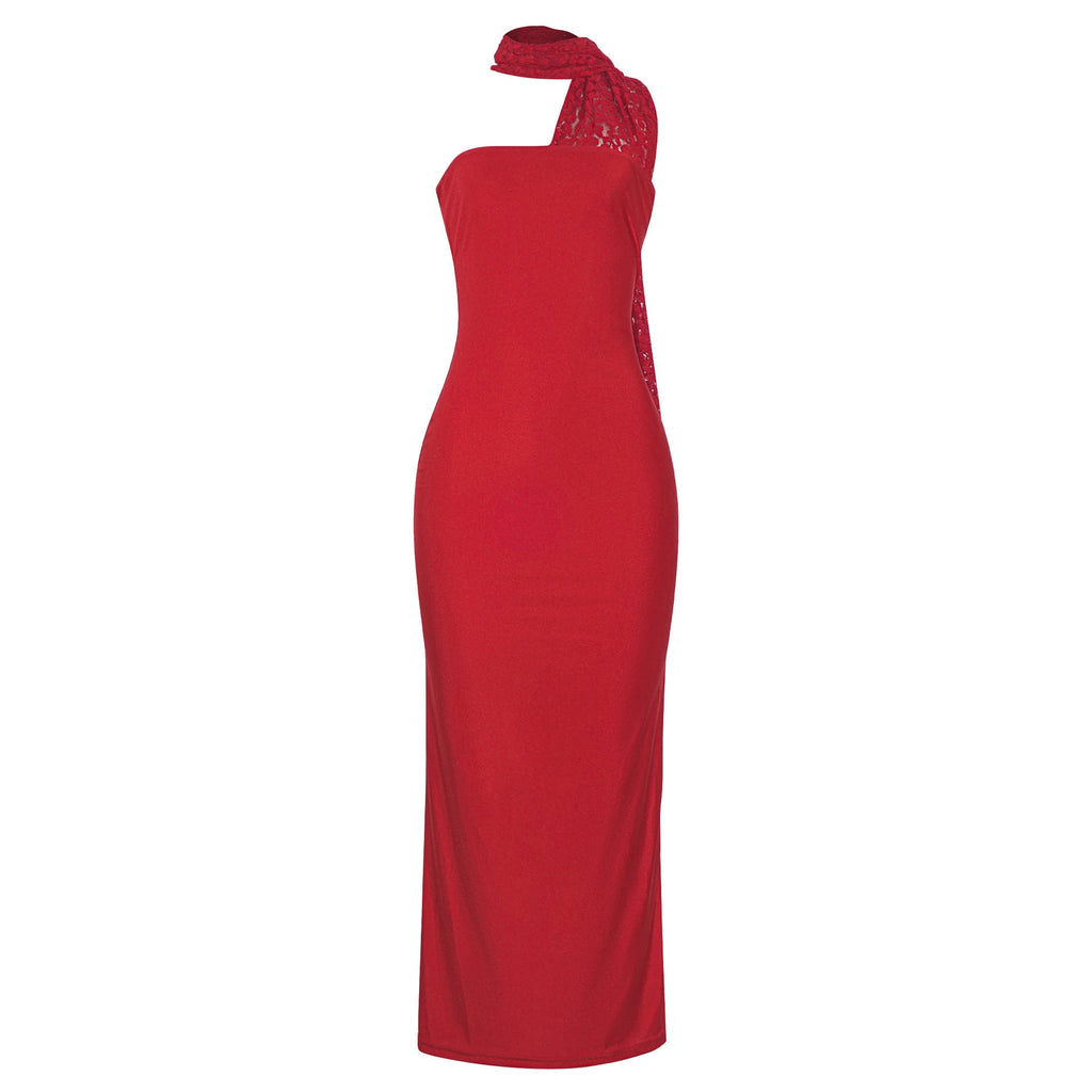Spring Niche Sexy Tube Top Tight Halter Sheath Dress Cocktail Party Catwalk