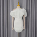 Spring High Grade Retro Sexy off Shoulder Dress Waist Slimming Sheath Elegant Dress Women