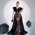 Women Clothing Advanced Sleeveless V neck Slim Fit Sheath Sequined Cocktail Fishtail Evening Dress Dress