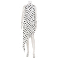 Elegant Women Clothing Sleeveless Halter Polka Dot Printed Mid Length Irregular Asymmetric Dress Cocktail Dress