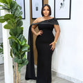 Sloping Shoulder Dress Sexy Sheath Slim Dress Maxi Dress Women