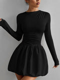 Women Bud Dress Sexy off the Shoulder Solid Color Tube Top Sleeveless