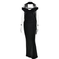 Elegant Tube Top Solid Color Dress Sexy Sleeveless Slim Fit Backless Dress